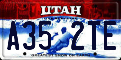 UT license plate A352TE