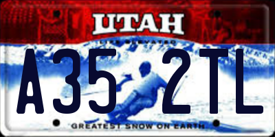 UT license plate A352TL