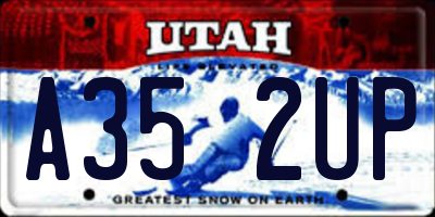 UT license plate A352UP