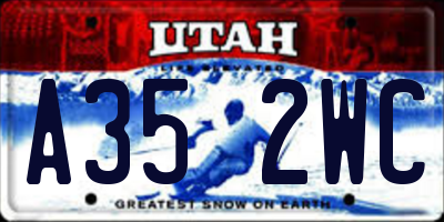 UT license plate A352WC