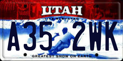 UT license plate A352WK