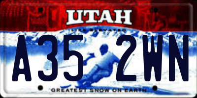 UT license plate A352WN