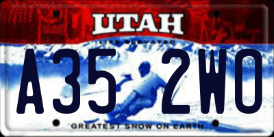 UT license plate A352WO