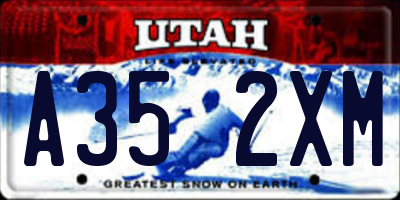 UT license plate A352XM