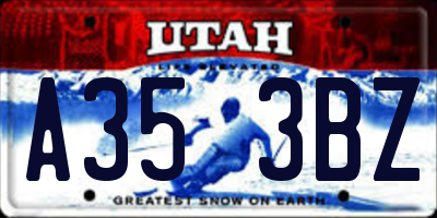 UT license plate A353BZ