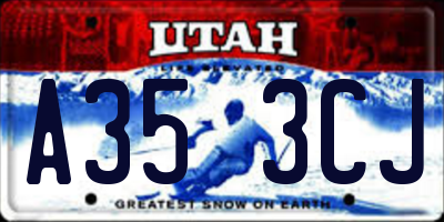 UT license plate A353CJ