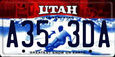 UT license plate A353DA