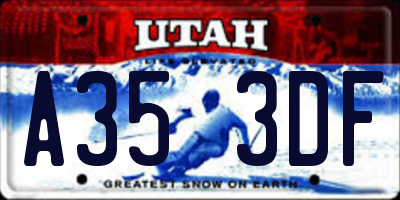 UT license plate A353DF
