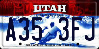 UT license plate A353FJ