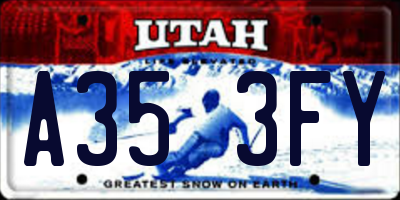 UT license plate A353FY