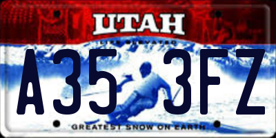 UT license plate A353FZ