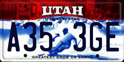 UT license plate A353GE