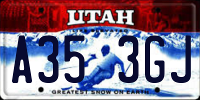 UT license plate A353GJ