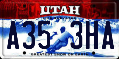 UT license plate A353HA