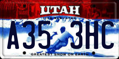 UT license plate A353HC