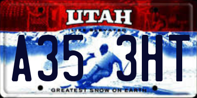 UT license plate A353HT