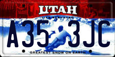 UT license plate A353JC