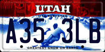 UT license plate A353LB