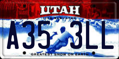 UT license plate A353LL