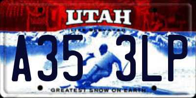 UT license plate A353LP