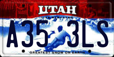 UT license plate A353LS