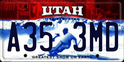 UT license plate A353MD