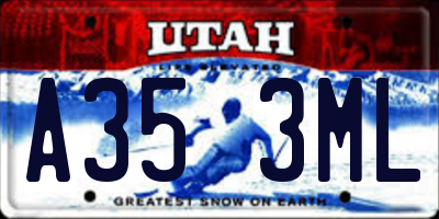 UT license plate A353ML