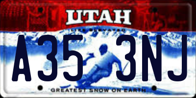 UT license plate A353NJ