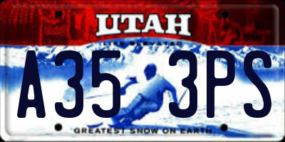 UT license plate A353PS