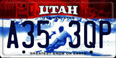 UT license plate A353QP