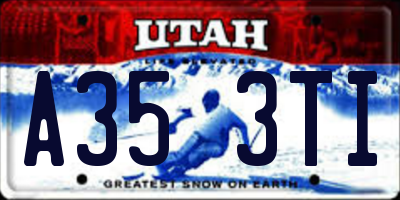 UT license plate A353TI