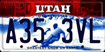 UT license plate A353VL