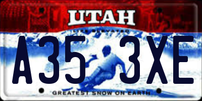 UT license plate A353XE