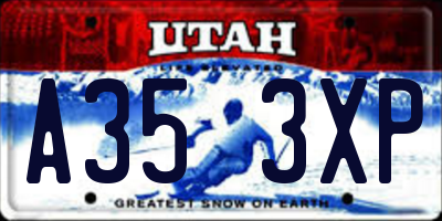 UT license plate A353XP