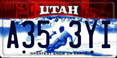 UT license plate A353YI