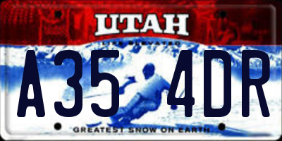 UT license plate A354DR