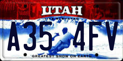 UT license plate A354FV