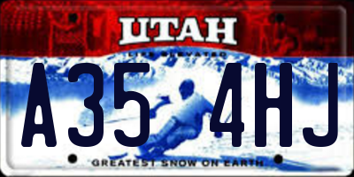 UT license plate A354HJ