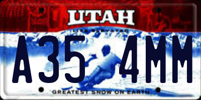 UT license plate A354MM