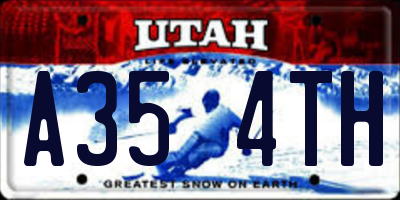 UT license plate A354TH