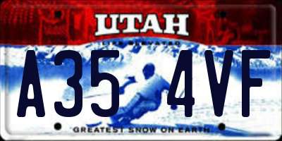 UT license plate A354VF