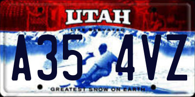 UT license plate A354VZ
