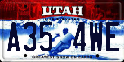 UT license plate A354WE