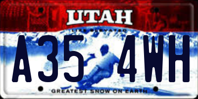 UT license plate A354WH