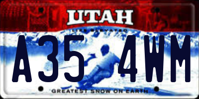 UT license plate A354WM
