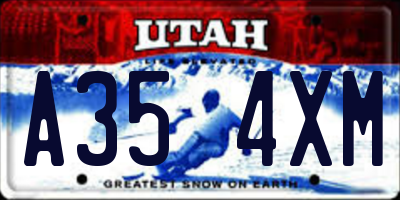 UT license plate A354XM