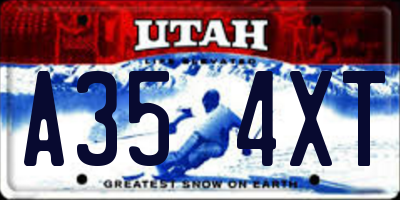 UT license plate A354XT