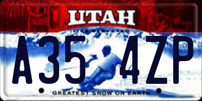 UT license plate A354ZP