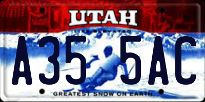 UT license plate A355AC