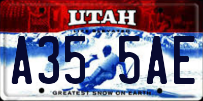 UT license plate A355AE
